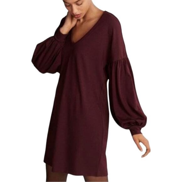 New With Tags Express Wine Balloon Sleeve Shift Dress Women’s Size Small - Picture 11 of 11